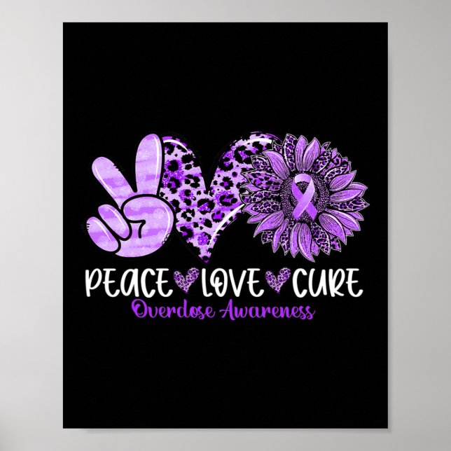 Poster Amor Cure Sunflower Lepard Sobredosagem Sensibiliz (Frente)