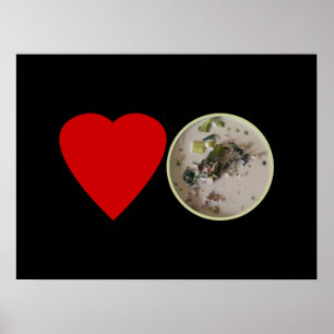 Poster Amor Curry Verde Tailandês.. Comida da rua Tailând