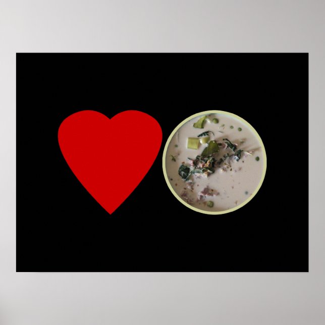 Poster Amor Curry Verde Tailandês.. Comida da rua Tailând (Frente)