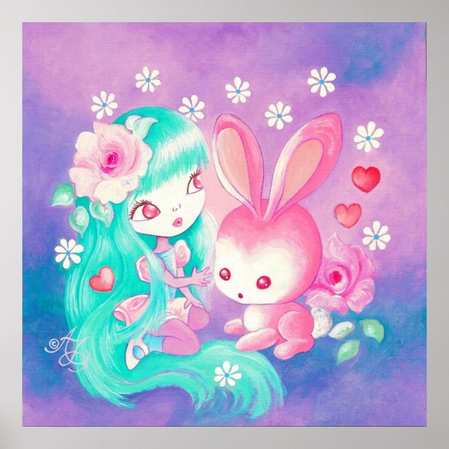 Póster Amor de Coelho Rosa (Frente)