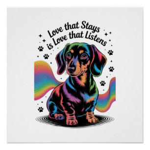 Póster Amor de Dachshund que Fica é Amor que Escuta