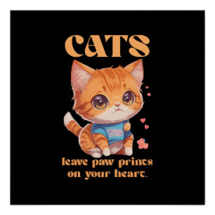 Póster amor de gatinho fofo