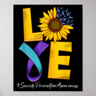 Poster Amor de Girassol Fita Azul e Roxa Suicídio Pr