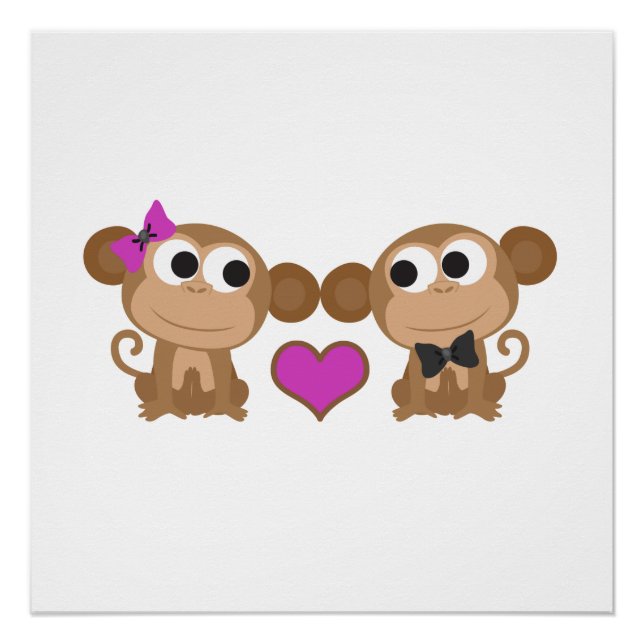 Póster Amor de Macaco Fofo (Frente)