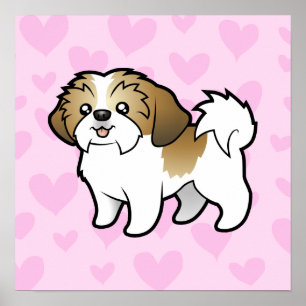 Póster Amor de Shih Tzu (filhote de cachorro cortado)