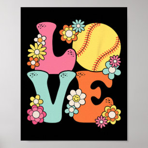 Poster Amor de Softbol Cute Amante de Softbol Mulheres Ad
