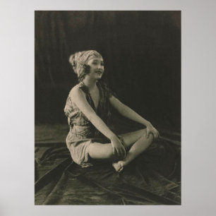 Poster Amor de uma pobre donzela Menina sentada cruzando 