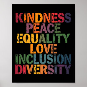 Poster Amor Diversidade de Paz Inclusão Igualdade Black H