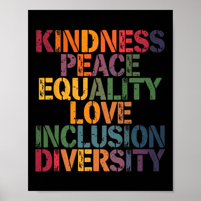 Poster Amor Diversidade de Paz Inclusão Igualdade Black H (Frente)