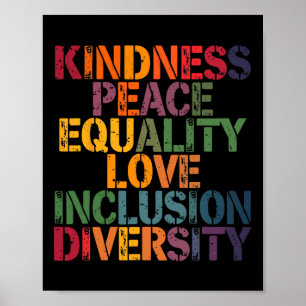 Poster Amor Diversidade de Paz Inclusão Igualdade Black H