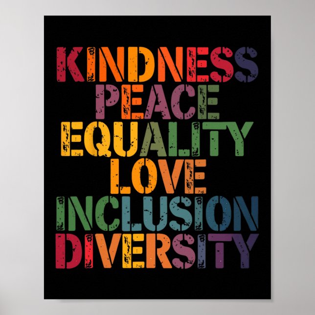 Poster Amor Diversidade de Paz Inclusão Igualdade Black H (Frente)