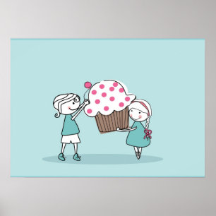 Poster Amor do cupcake