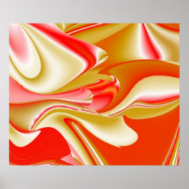 Poster Amor e Abstrato 3D Rainbowart Dourado