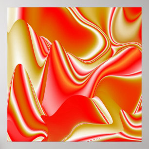 Poster Amor e Abstrato 3D Rainbowart Dourado