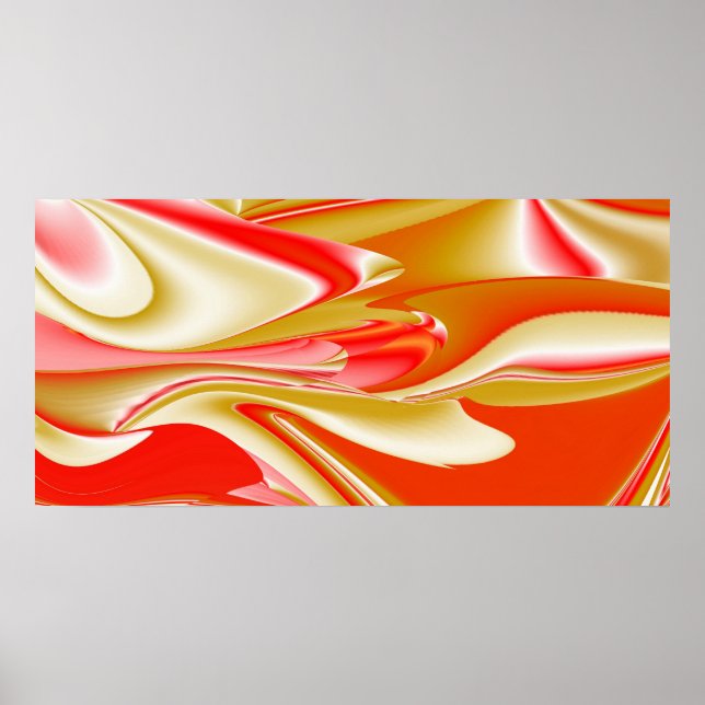 Poster Amor e Abstrato 3D Rainbowart Dourado (Frente)
