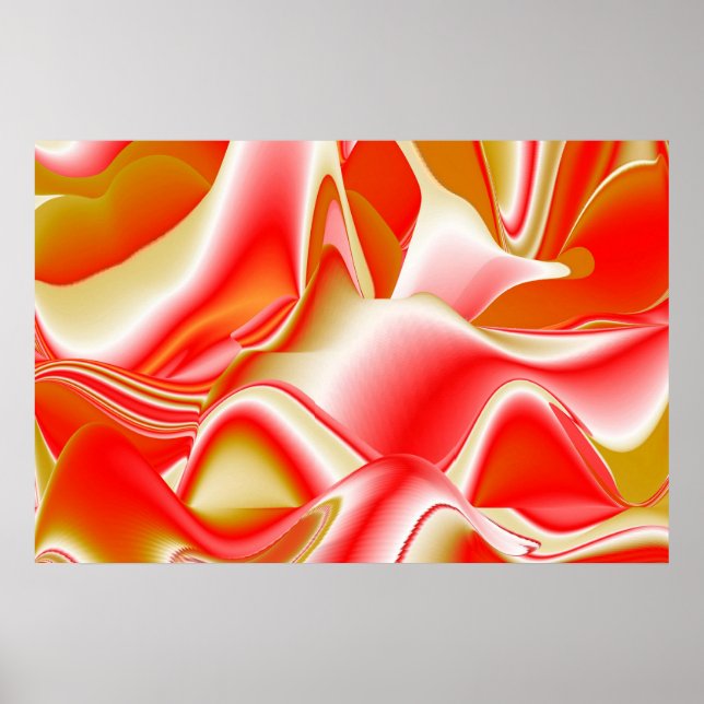 Poster Amor e Abstrato 3D Rainbowart Dourado (Frente)