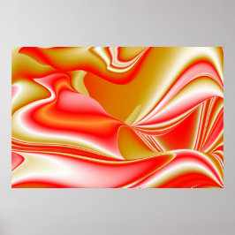 Poster Amor e Abstrato 3D Rainbowart Dourado