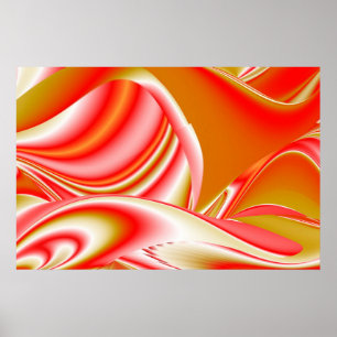Poster Amor e Abstrato 3D Rainbowart Dourado