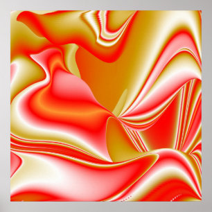 Poster Amor e Abstrato 3D Rainbowart Dourado