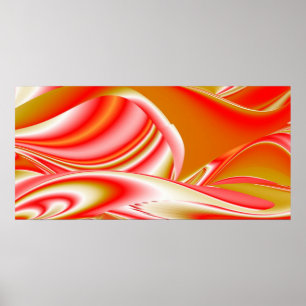 Poster Amor e Abstrato 3D Rainbowart Dourado