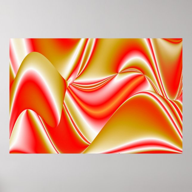 Poster Amor e Abstrato 3D Rainbowart Dourado (Frente)