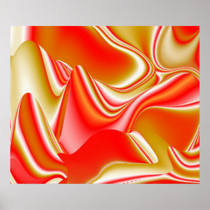 Poster Amor e Abstrato 3D Rainbowart Dourado
