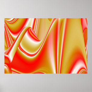 Poster Amor e Abstrato 3D Rainbowart Dourado