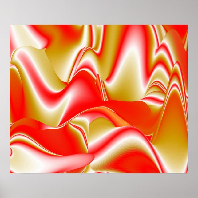 Poster Amor e Abstrato 3D Rainbowart Dourado (Frente)