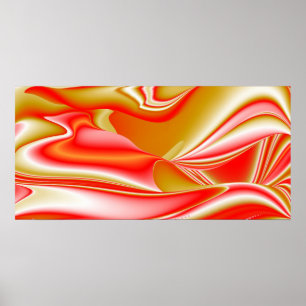 Poster Amor e Abstrato 3D Rainbowart Dourado