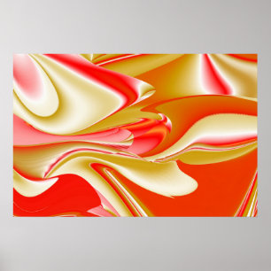 Poster Amor e Abstrato 3D Rainbowart Dourado