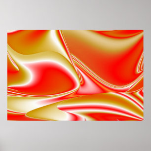Poster Amor e Abstrato 3D Rainbowart Dourado