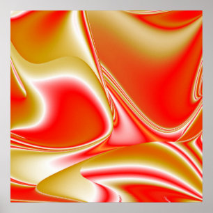 Poster Amor e Abstrato 3D Rainbowart Dourado