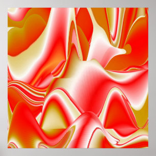 Poster Amor e Abstrato 3D Rainbowart Dourado
