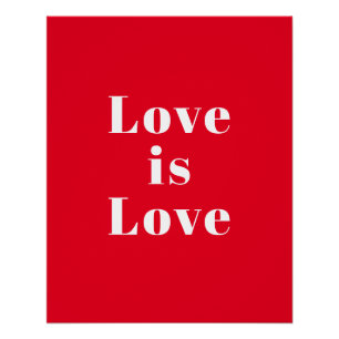 Póster "Amor é Amor" branco vermelho