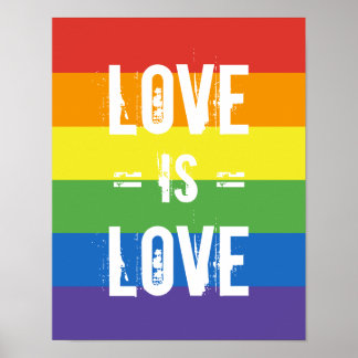 Poster Amor é Amor - Igualdade Rainbow Flag