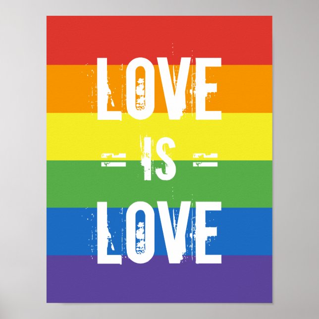Poster Amor é Amor - Igualdade Rainbow Flag (Frente)