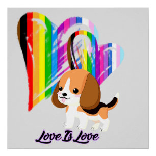 Póster Amor é Cachorro - LGBTQ+ Proprietário de Pet