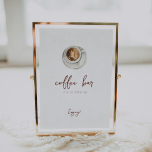 Poster Amor é Criar Sinal de Bar de Café