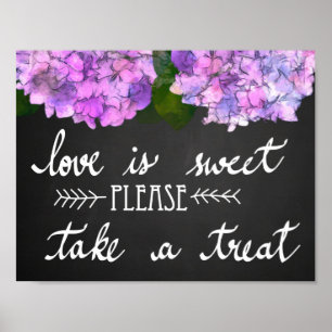 Póster Amor É Doce Fazer Um Casamento De Chalkboard