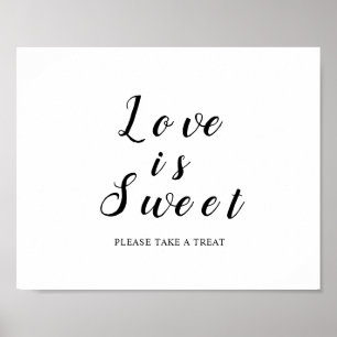 Poster Amor é doce, por favor, pegue um sinal de tratamen