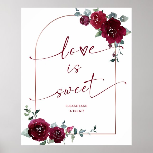 Poster Amor é doce, por favor, pegue um sinal de tratamen (Frente)