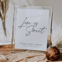 Poster Amor é doce Sinal Chá de panela moderno