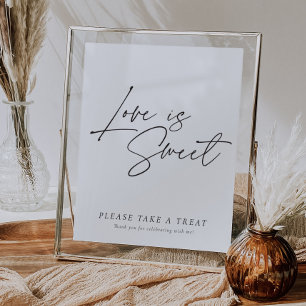 Poster Amor é doce Sinal Chá de panela moderno