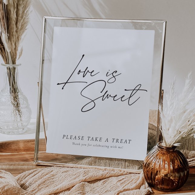 Poster Amor é doce Sinal Chá de panela moderno (Criador carregado)