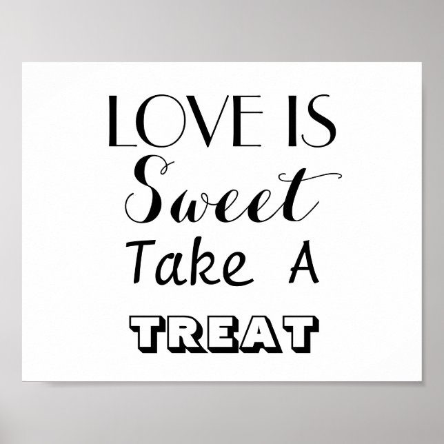 Póster Amor é doce Sinal De Sinal De Saco De Casamento (Frente)