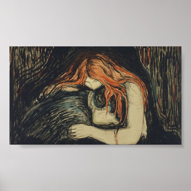 Poster Amor e Dor (O Vampiro) (de Edvard Munch) (Frente)