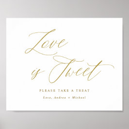 Poster Amor é Dourado Sinal de Casamento Legante