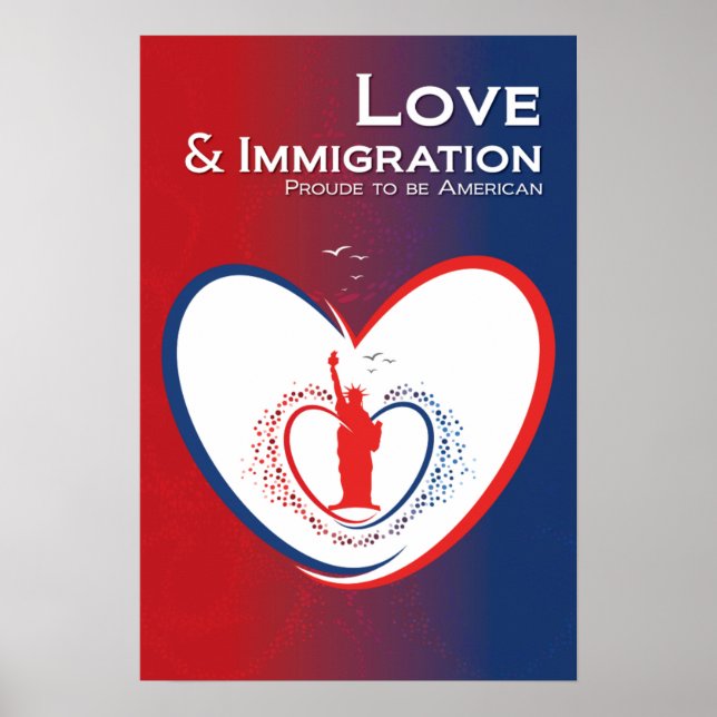 Póster Amor e Imigração - EUA (Frente)