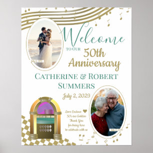 Poster Amor é Ouro 50º aniversário Bem-vindo com Foto