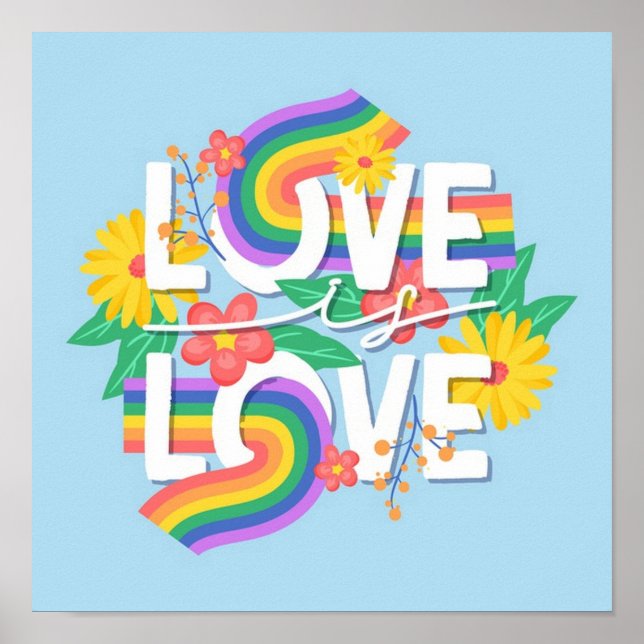 Poster Amor é Pastel Orgulho gay Rainbow (Frente)